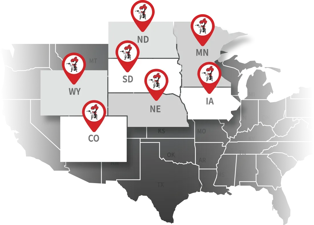 Olsons Pest Service Area Map