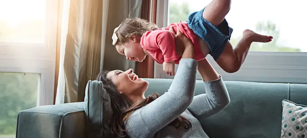 Mom and daughter playing in pest free home